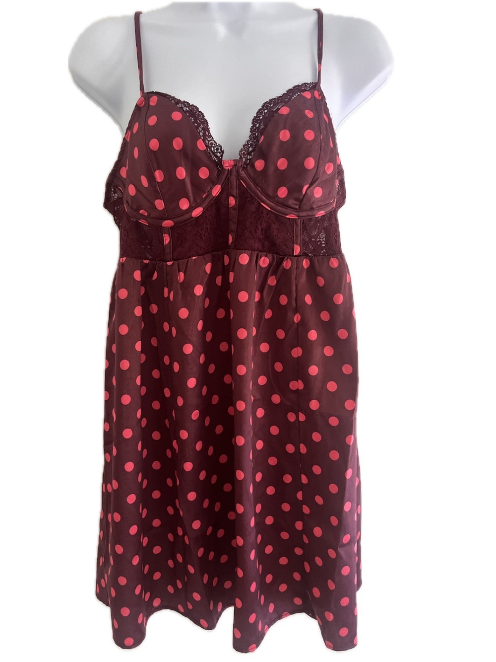Free People Intimately "Midnight Muse" Mini Slip Dress in Wine Combo - Size M - Picture 2 of 10